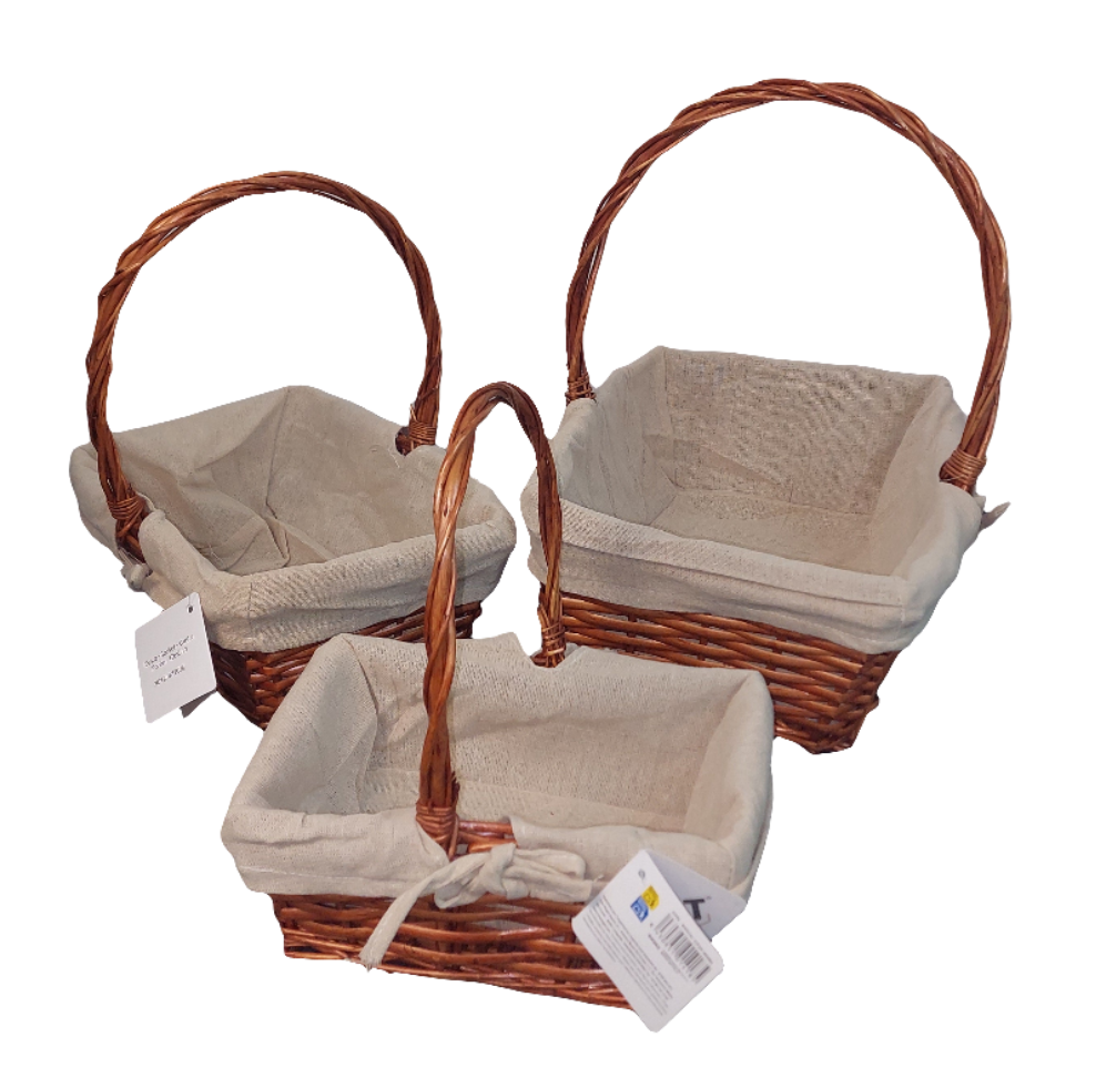 Set aus 3 Weidenkörbe rechteckig Weidenkorb Präsentkorb Korb