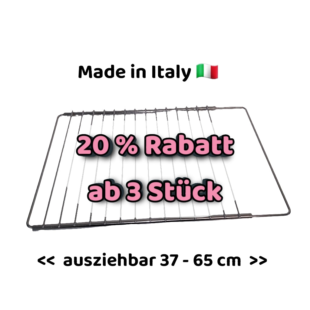 Universal Grillrost 32 cm x 37 - 65 cm AUSZIEHBAR Backofenrost verstellbar Grillgitter Made in Italy 🇮🇹