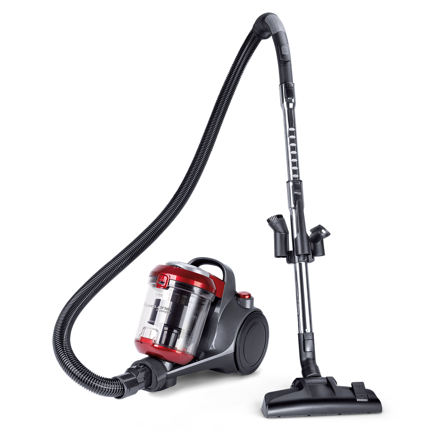 Fakir Bodenstaubsauger beutellos Anthrazit/rot BL 141