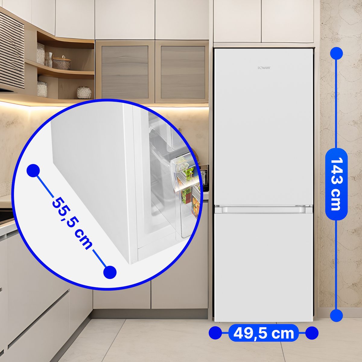 BOMANN KG 322.1 weiß Kühlgefrierkombination 143 cm