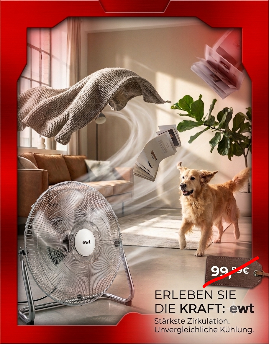 Power Ventilator Windmaschine Turbine Oscillor 50 cm NEU