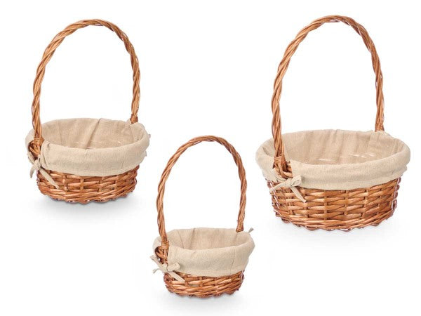 Set aus 3 Weidenkörbe rund Weidenkorb Präsentkorb Korb
