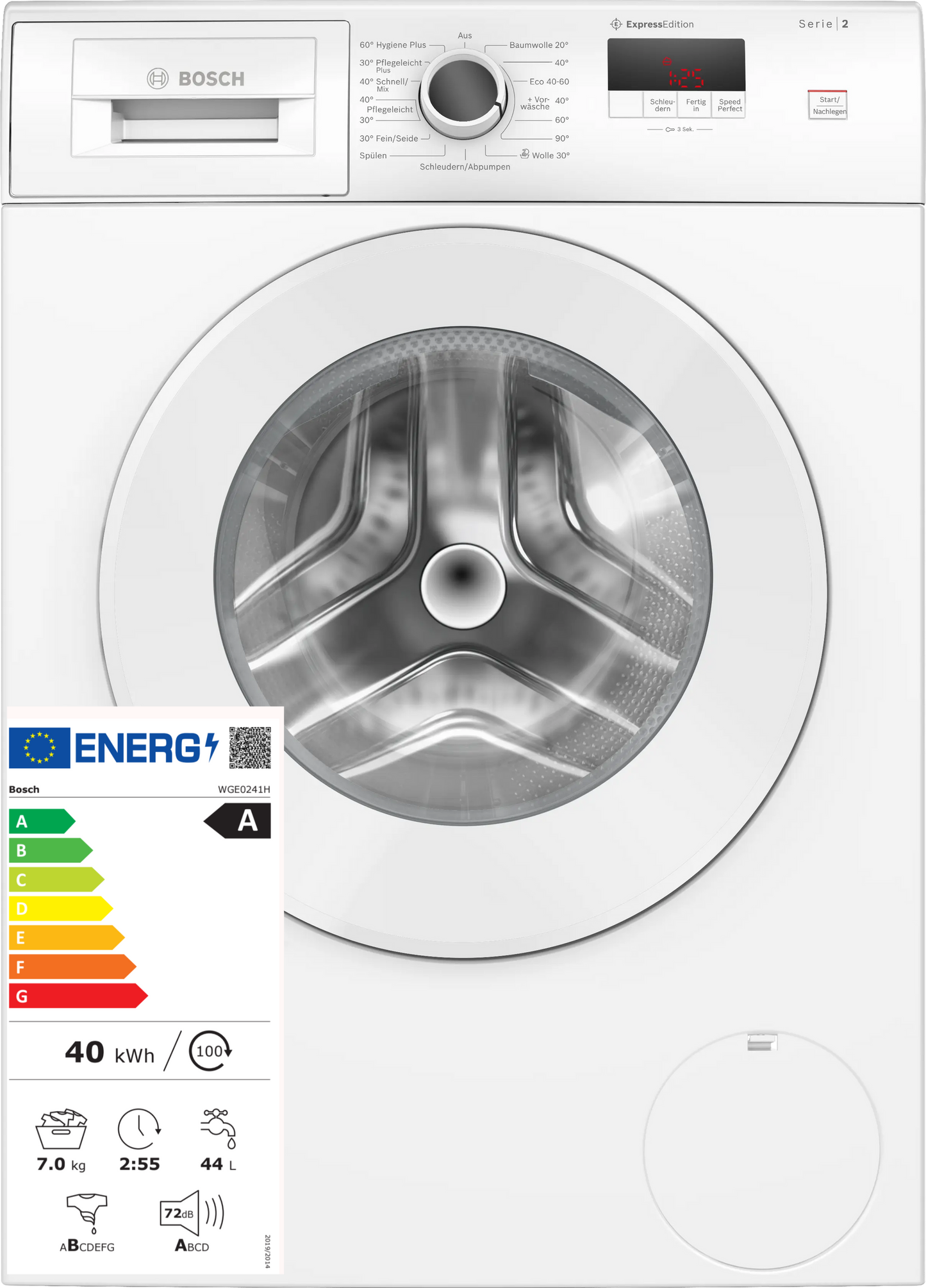 BOSCH Waschmaschine EXP WGE0241H 7kg 1400U Serie 2