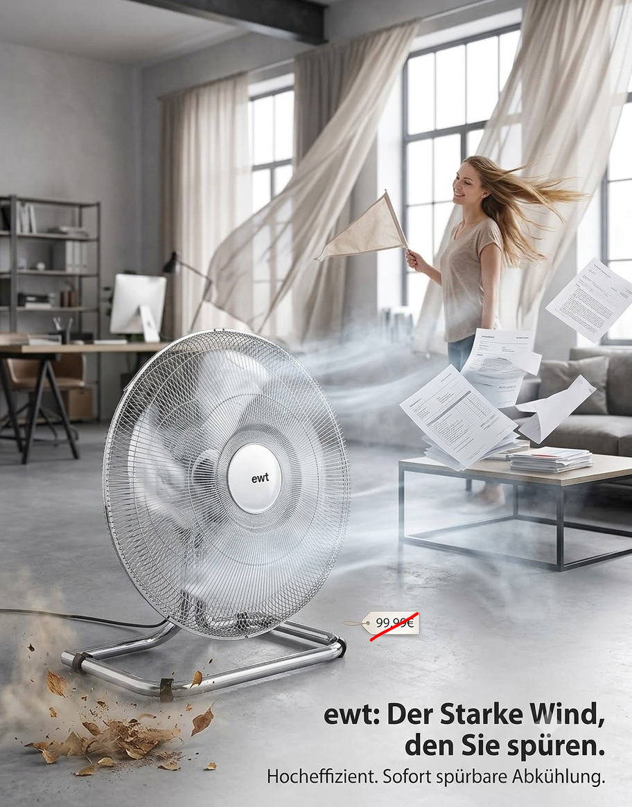 Power Ventilator Windmaschine Turbine Oscillor 50 cm NEU
