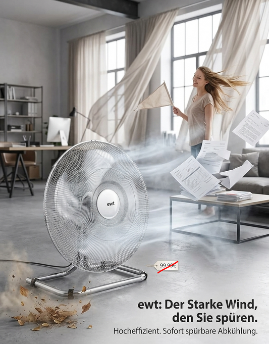 Power Ventilator Windmaschine Turbine Oscillor 50 cm NEU